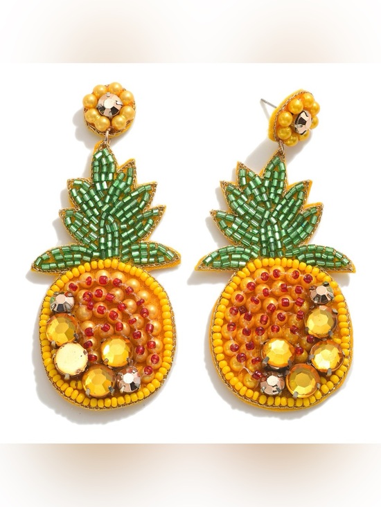 Jewelry - Beaded Yellow Pineapple Drop Earrings - Women Jewelry